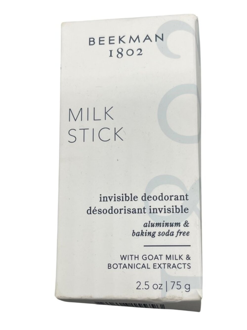 Beekman 1802 Milk Stick Invisible Deodorant 2.5Oz Aluminum Baking Soda Free READ